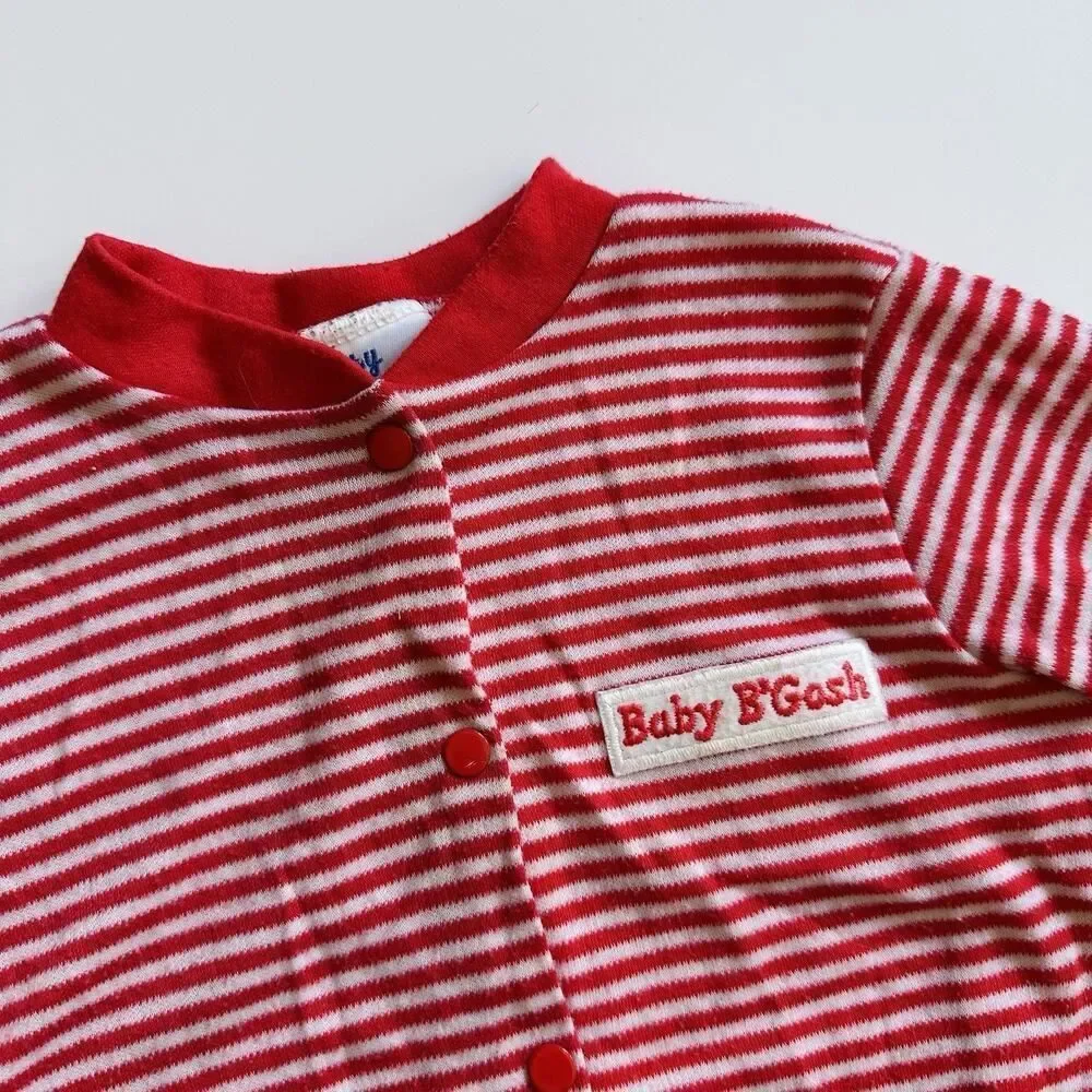 Vintage Baby B'Gosh One Piece Baby Size Large 19-24 LBS Red Stripes Osh Kosh 90s
